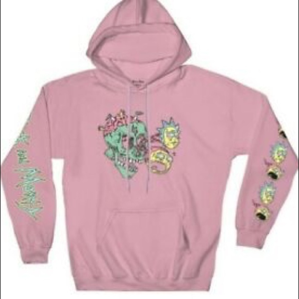 RARE Rick and Morty Pink Skull Hoodie